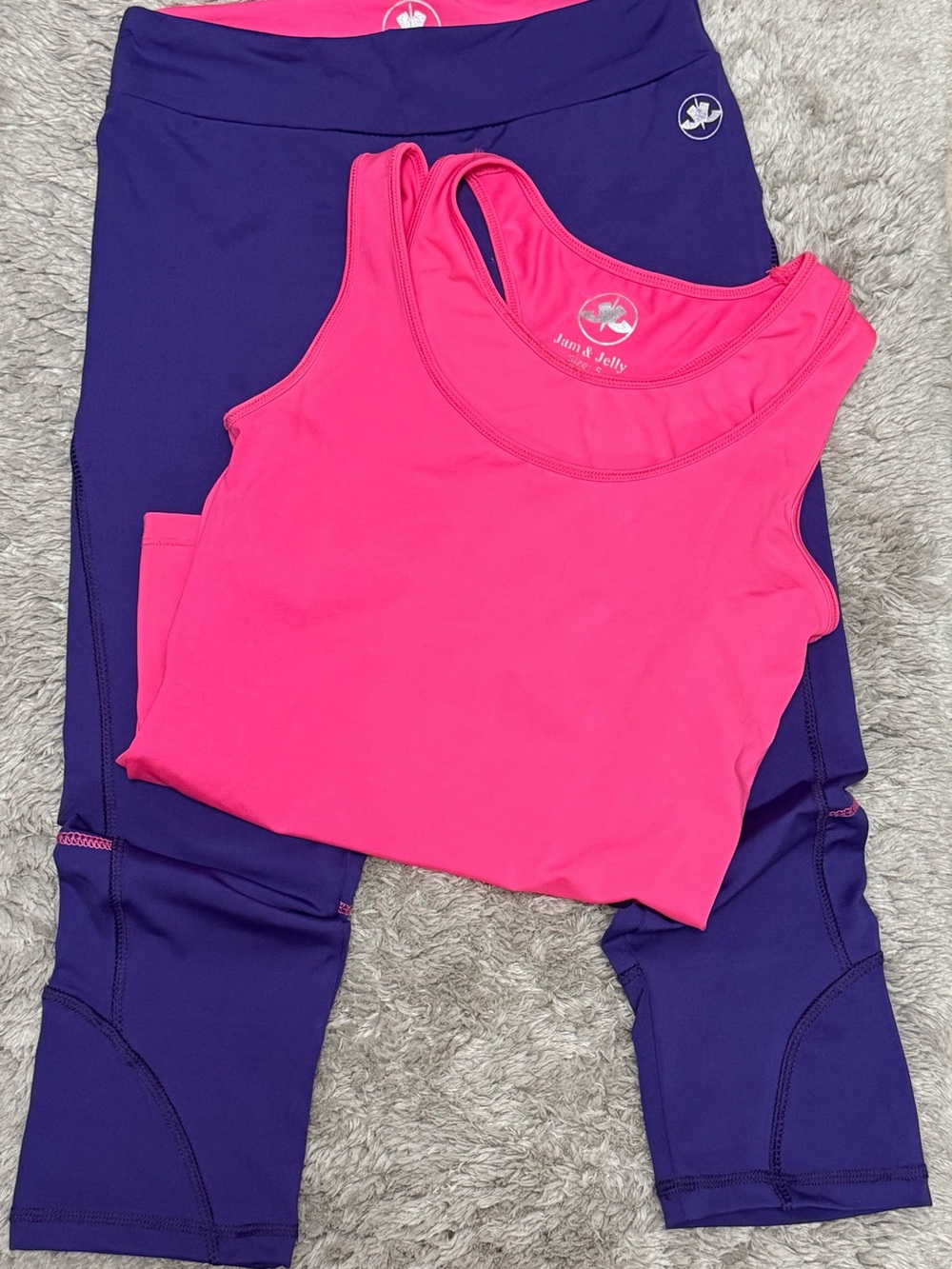 Pink Tank & Purple Leggings Active Set - Jam & Jelly